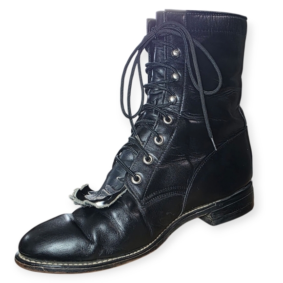 Vintage Justin Diamond J Women’s Lace-Up Boots – Size 8D (Wide) – Made in Mexico - Picture 8 of 13